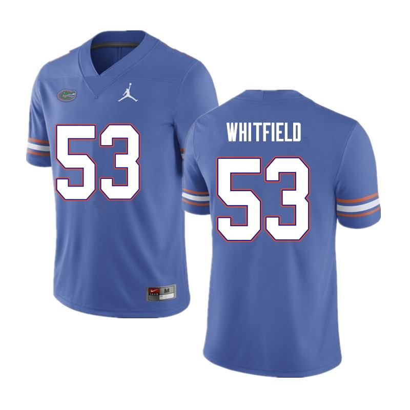 NCAA Florida Gators Chase Whitfield Men's #53 Nike Blue Stitched Authentic College Football Jersey VNT6664HZ